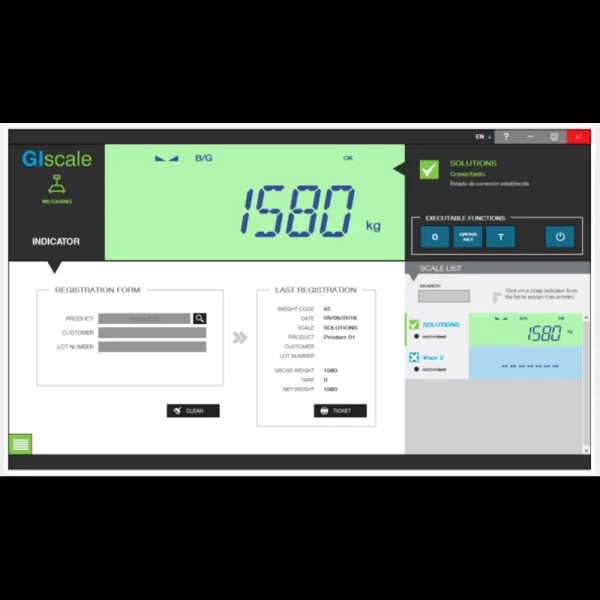 GiScale Weight Indicator Screen